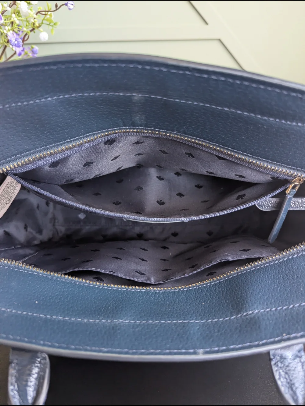Kate Spade Blue Pebble Leather Satchel